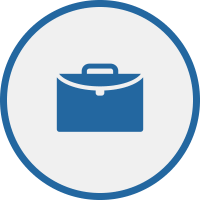 Ícono con maletín de trabajo que representa un empresario